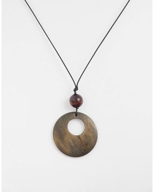 Kaiia – exclusive – lederkordel-halskette mit anhänger - Weiß