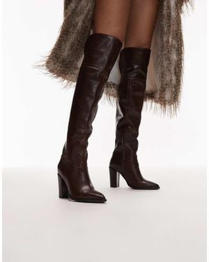 Bronx Over The Knee Boots - Brown