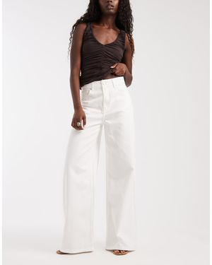 ASOS Vaquero Baggy Con Cuello Mao En - Blanco
