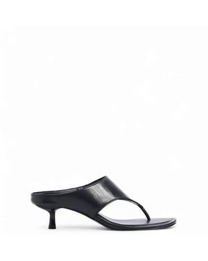 NA-KD Wide Strap Leather Heels - White