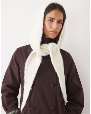 ASOS Knitted Hooded Scarf - Brown