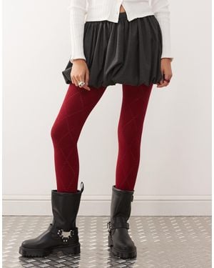 Reclaimed Vintage – kuschelige strumpfhose aus baumwolle - Rot