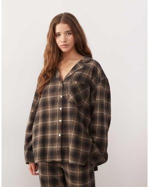 Weekday Co-ord Lounge Oversized Shirt - Brown