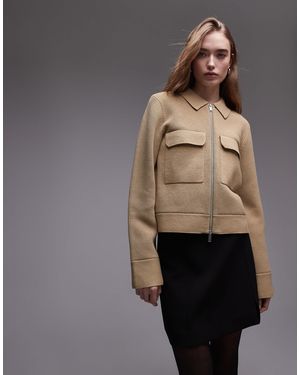 ARKET Pure Cotton Knitted Compact Utility Jacket - Gray