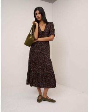 Nobody's Child Floral Tiered Lia Midi Dress - Natural
