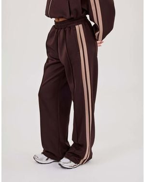 CERNUCCI Mocha Taping Wide Leg Track Pant - Purple