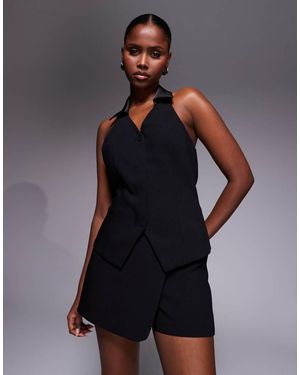 River Island Tailored Tuxedo Mini Skort - Blue