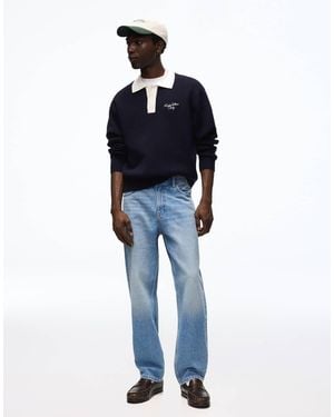 Bershka Straight-leg-jeans - Blau