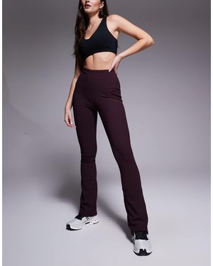 4505 Hourglass – fein gerippte, leicht ausgestellte yoga-leggings - Blau