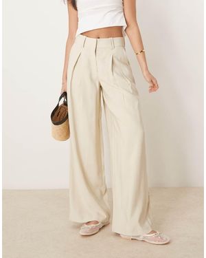 Aware Pantalones De Talle Alto Con Pinzas Delanteras De -Neutro