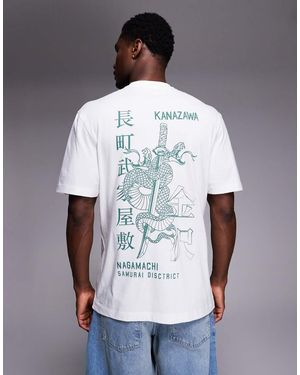 River Island Camiseta Blanca De Corte Estándar Con Estampado De Serpiente De - Blanco