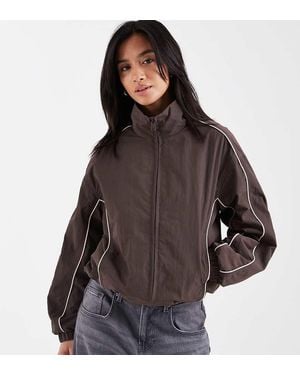 ASOS Asos Design Petite Oversized Track Jacket - Brown