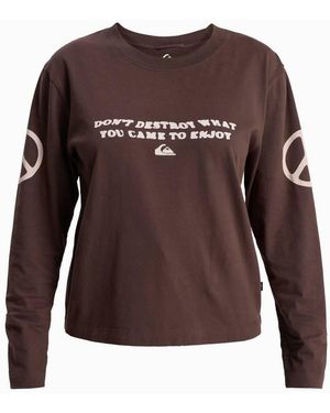 Quiksilver Standard Long Sleeve T-Shirt - Brown