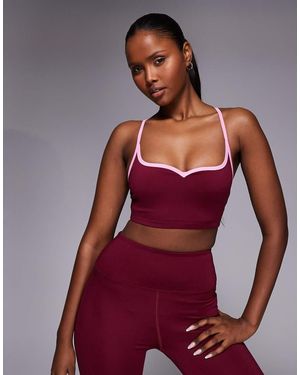 4505 Active Sweetheart Neckline Light Support Sports Bra With Adjustable Straps - Red