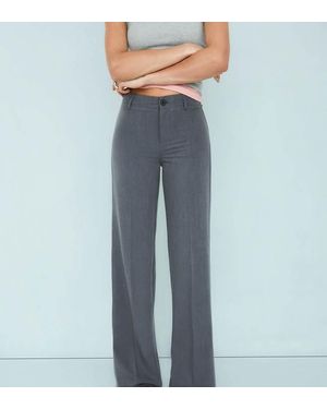 Bershka Wide-Leg Trousers - Blue