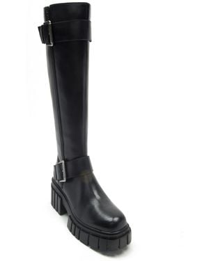 OFF THE HOOK Finchley - bottes montantes en cuir avec fermeture éclair et sangle à boucle - Noir