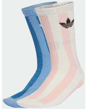 adidas Originals Confezione Da 2 Paia Di Calzini A Righe Sabbia E Bianco Sporco - Blu