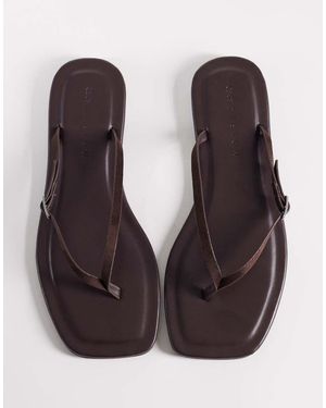 ASOS Fitz Toe Thong Sandals - Brown