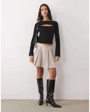 ASOS Geborstelde Visgraat Geplooide Minirok - Meerkleurig