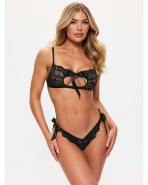Ann Summers One More Kiss Crotchless Set - Black