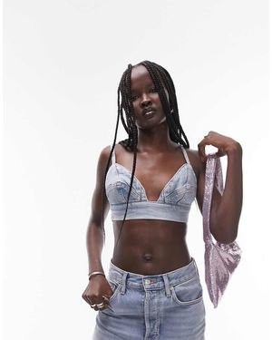 TOPSHOP Denim Bralet - White