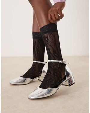 SUI AVA Floral Lace Socks - Black