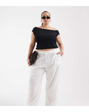 ONLY Wide Leg Cheesecloth Trouser - Black