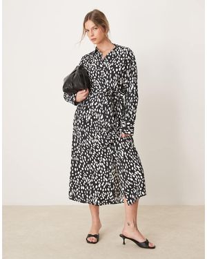 Y.A.S Tie Waist Maxi Shirt Dress - Natural