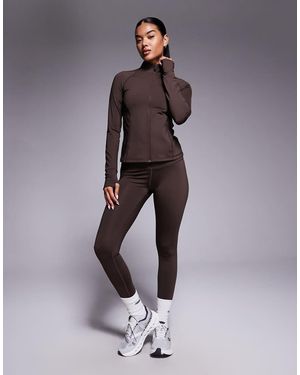 4505 Icon Sculpting Zip Up Long Sleeve Jacket - Brown