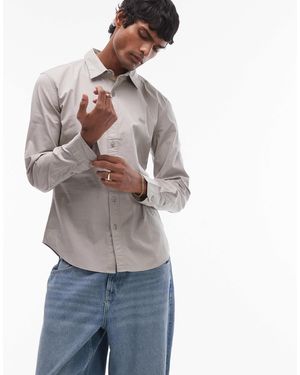 Levi's – battery – schmal geschnittenes, elastisches popeline-hemd - Blau