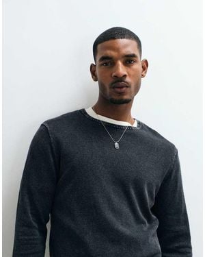 JJ Rebel Crew Neck Fine Jumper - Blue