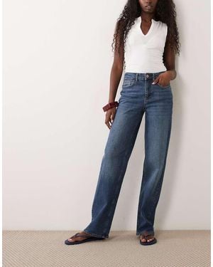 Vila Lisa Mid Rise Straight Leg Jeans - Blue