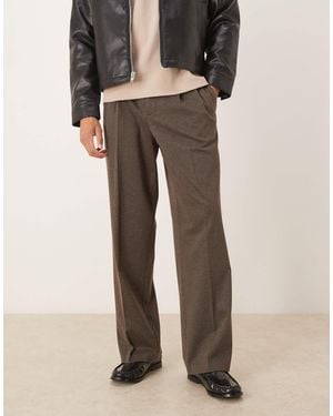 ASOS Wide Leg Dress Pants - Brown