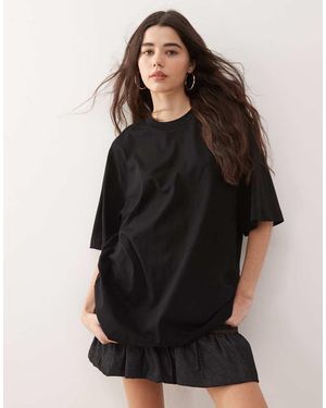 Weekday T-Shirt Oversize Nera - Nero
