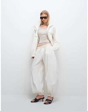 Monki Balloon Leg Pants - White