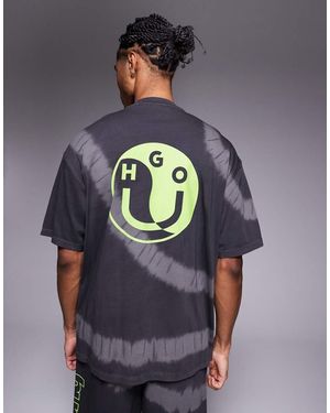 HUGO Los T-Shirt Met Print - Grijs