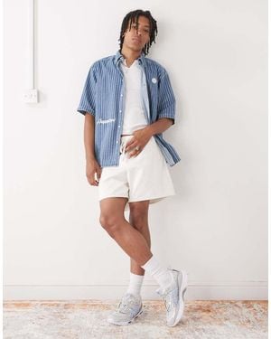 Reclaimed Vintage baggy Fit Shorter Length Pull On Chino Short - White