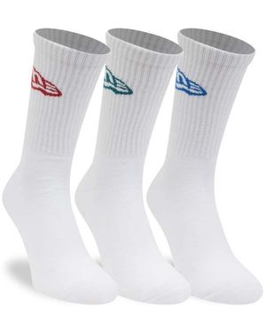 KTZ Pack De 3 Pares De Calcetines Deportivos Blancos Con Logo De Bandera De