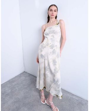 TOPSHOP Asymmetric Neckline Double Layered Maxi Dress - White