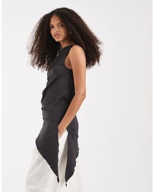 Noisy May Off Shoulder Asymm Hem Top - Black
