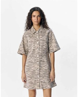 Object Vestito Camicia Color Crema - Marrone