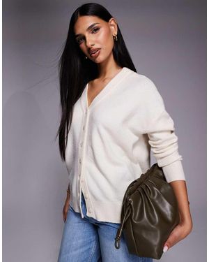 River Island Cárdigan Color Crema Con Cuello De Pico Y Detalle En La Espalda De -Neutro - Gris