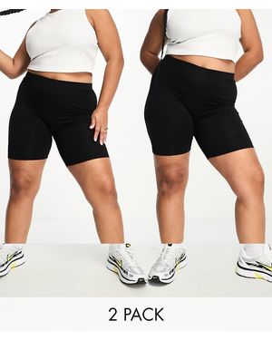 ASOS Pack De 2 Pantalones Cortos Negros Básicos Estilo Legging De Asos Design Curve