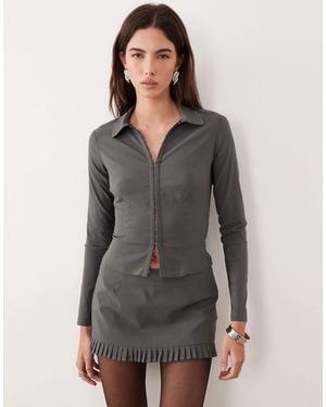 Motel Co-ord Alika Tailored Button Up Shirt - Grey