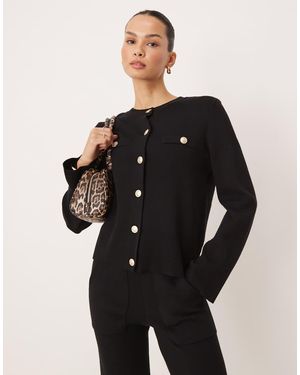 Y.A.S Knitted Button Front Cardigan Co-ord - Black