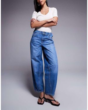 River Island Jeans A Cilindro Elasticizzati Lavaggio Medio - Blu
