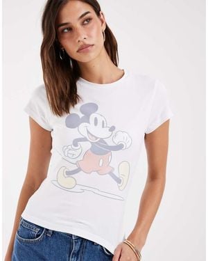 ASOS Disney Baby Tee With Faded Mickey Mouse Print - White