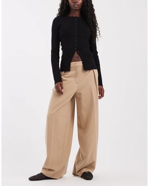 ASOS Tailored Super Oversized Low Rise Pants - Natural