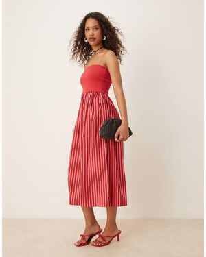Nobody's Child Felicity Contrast Bandeau Midi Dress - Pink