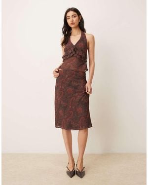 Motel Co-ord Suriela Midi Skirt - Natural